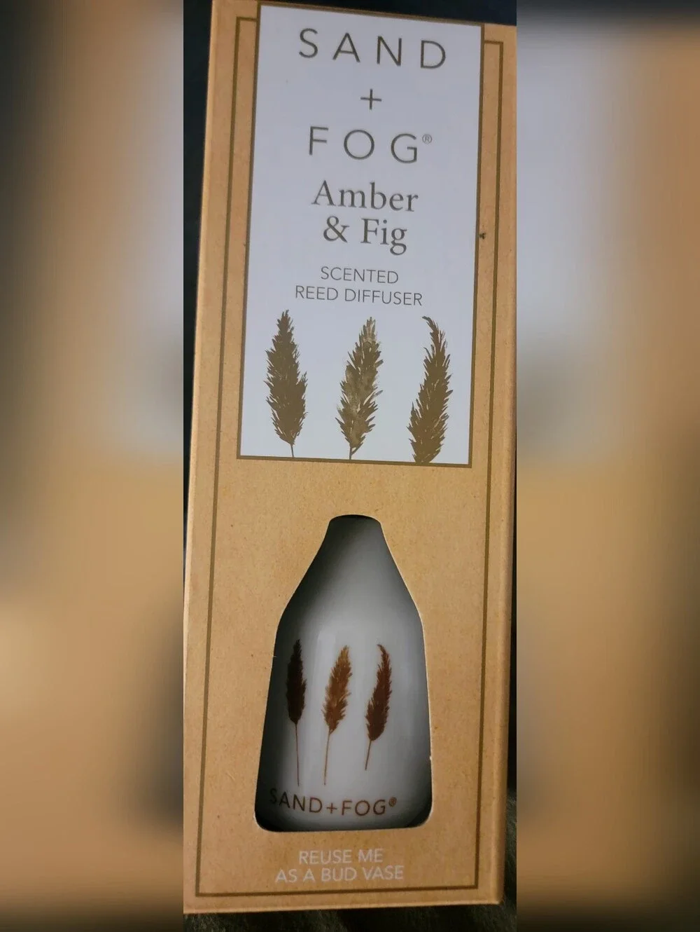 Sand + Fog Scented Reed Diffuser - W/ Bud Vase Amber  & Fig